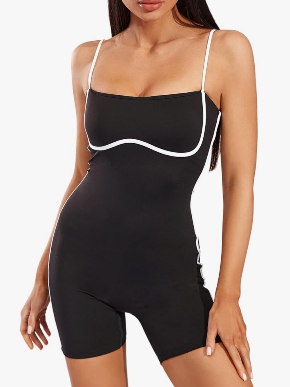 Women’s Yoga One Piece Spaghetti Strap Tummy  Control Romper Padded Size Small